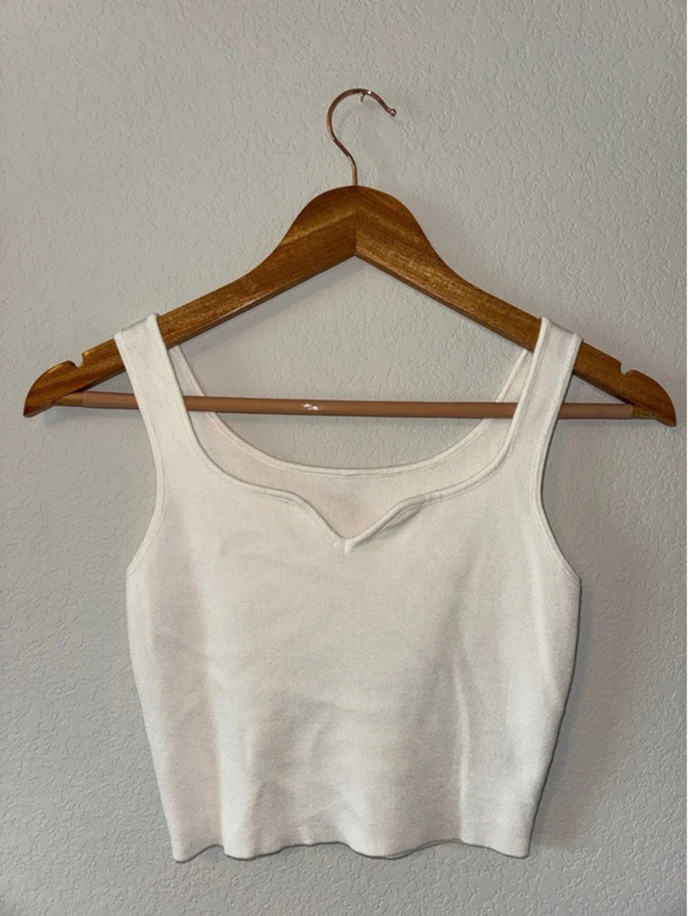 Small SHEIN White Cropped Tank Top